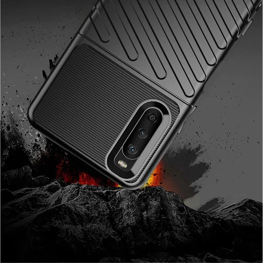 Sony Xperia 10 III Thunder Series Hoesje Back Cover TPU Groen afbeelding 3