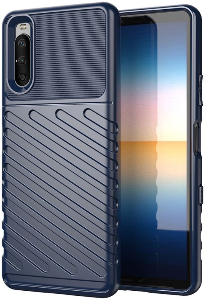 Sony Xperia 10 III Thunder Series Hoesje Back Cover TPU Blauw afbeelding 1