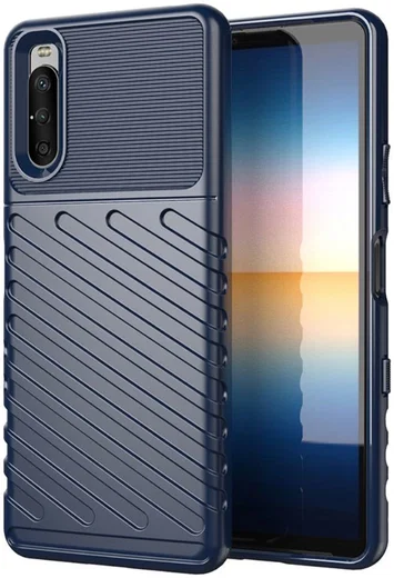 Sony Xperia 10 III Thunder Series Hoesje Back Cover TPU Blauw afbeelding 1