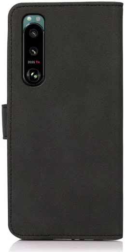 KHAZNEH Sony Xperia 5 III Hoesje Retro Book Case met Stand Zwart afbeelding 7