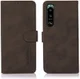 KHAZNEH Sony Xperia 5 III Hoesje Retro Book Case met Stand Bruin afbeelding 2