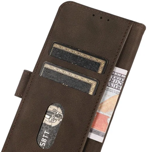 KHAZNEH Sony Xperia 5 III Hoesje Retro Book Case met Stand Bruin afbeelding 5