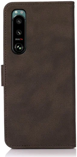KHAZNEH Sony Xperia 5 III Hoesje Retro Book Case met Stand Bruin afbeelding 7