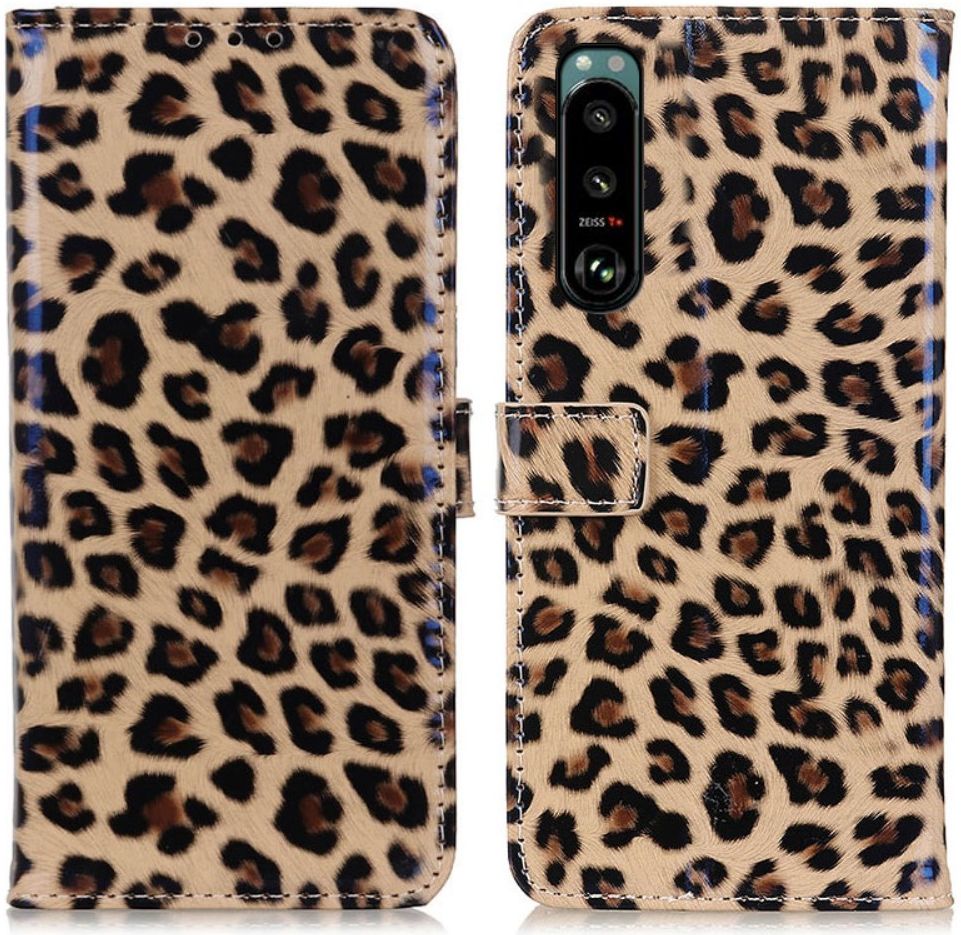 Sony Xperia 5 III Hoesje Portemonnee Book Case met Luipaard Print afbeelding 1