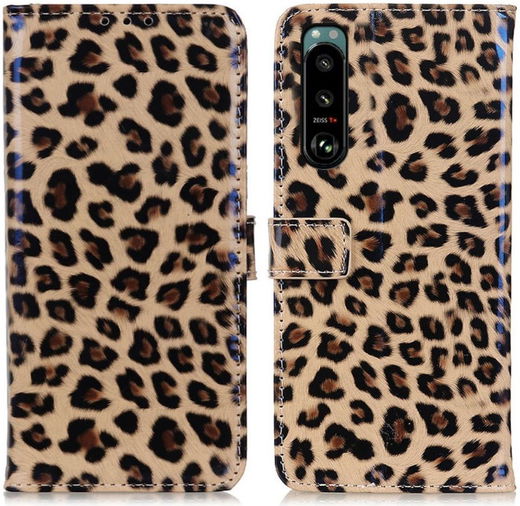 Sony Xperia 5 III Hoesje Portemonnee Book Case met Luipaard Print afbeelding 1