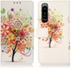 Sony Xperia 5 III Hoesje Wallet Book Case met Boom Print afbeelding 1