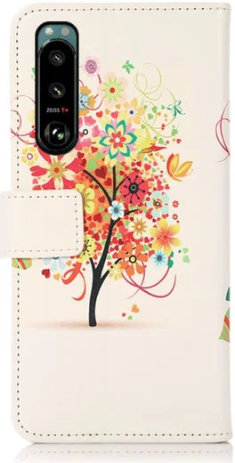 Sony Xperia 5 III Hoesje Wallet Book Case met Boom Print afbeelding 6