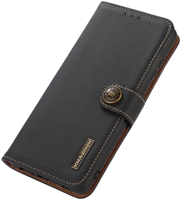 Sony Xperia 5 III Hoesje RFID Portemonnee Book Case Echt Leer Zwart afbeelding 4