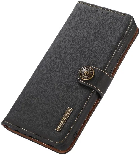 Sony Xperia 5 III Hoesje RFID Portemonnee Book Case Echt Leer Zwart afbeelding 4