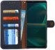 Sony Xperia 5 III Hoesje RFID Portemonnee Book Case Echt Leer Zwart afbeelding 1