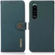 Sony Xperia 5 III Hoesje RFID Portemonnee Book Case Echt Leer Groen afbeelding 2