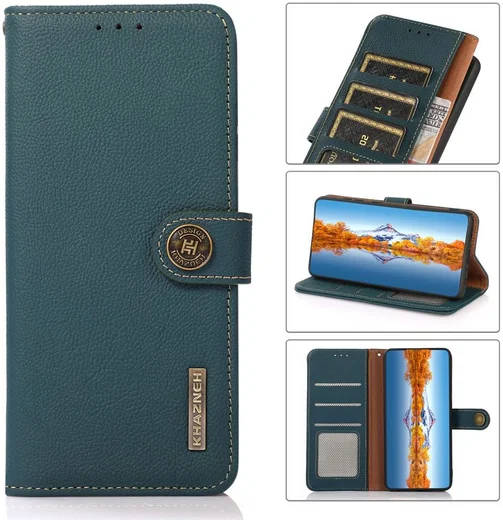 Sony Xperia 5 III Hoesje RFID Portemonnee Book Case Echt Leer Groen afbeelding 10