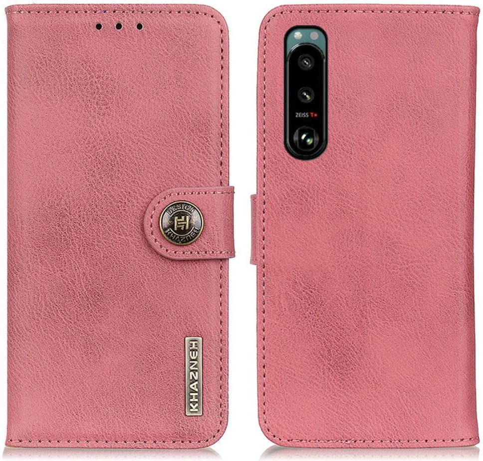 KHAZNEH Sony Xperia 5 III Hoesje Portemonnee Book Case Kunstleer Roze afbeelding 4
