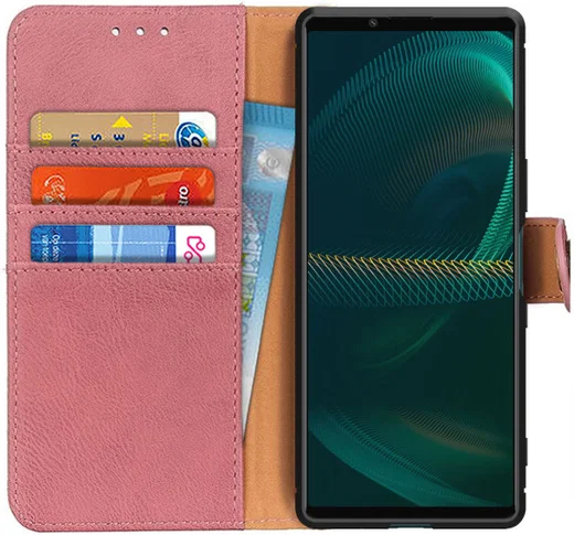KHAZNEH Sony Xperia 5 III Hoesje Portemonnee Book Case Kunstleer Roze afbeelding 1