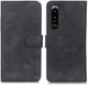 KHAZNEH Sony Xperia 5 III Hoesje Retro Wallet Book Case Zwart afbeelding 2