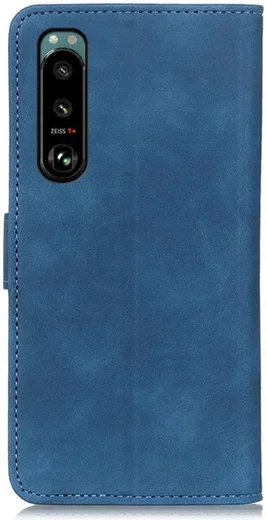 KHAZNEH Sony Xperia 5 III Hoesje Retro Wallet Book Case Blauw afbeelding 4