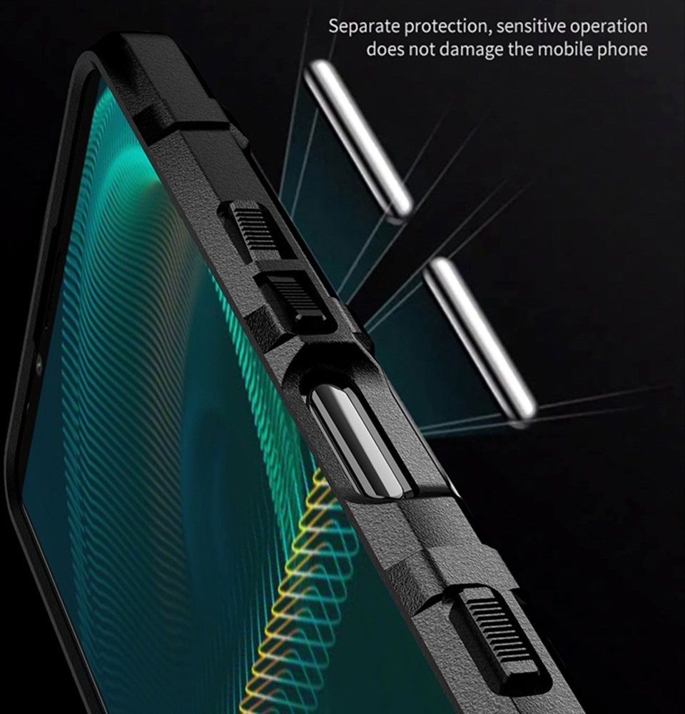 Sony Xperia 5 III Hoesje Shock Proof Rugged Shield Back Cover Zwart afbeelding 8