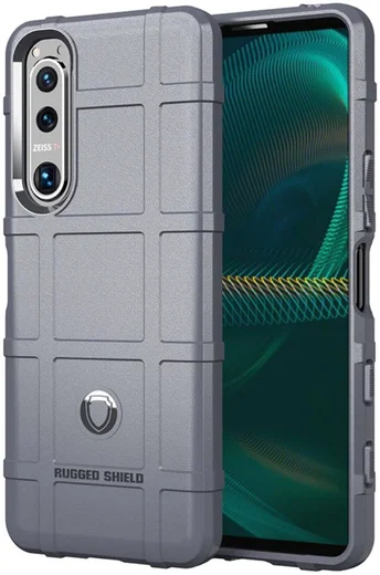 Sony Xperia 5 III Hoesje Shock Proof Rugged Shield Back Cover Grijs afbeelding 1