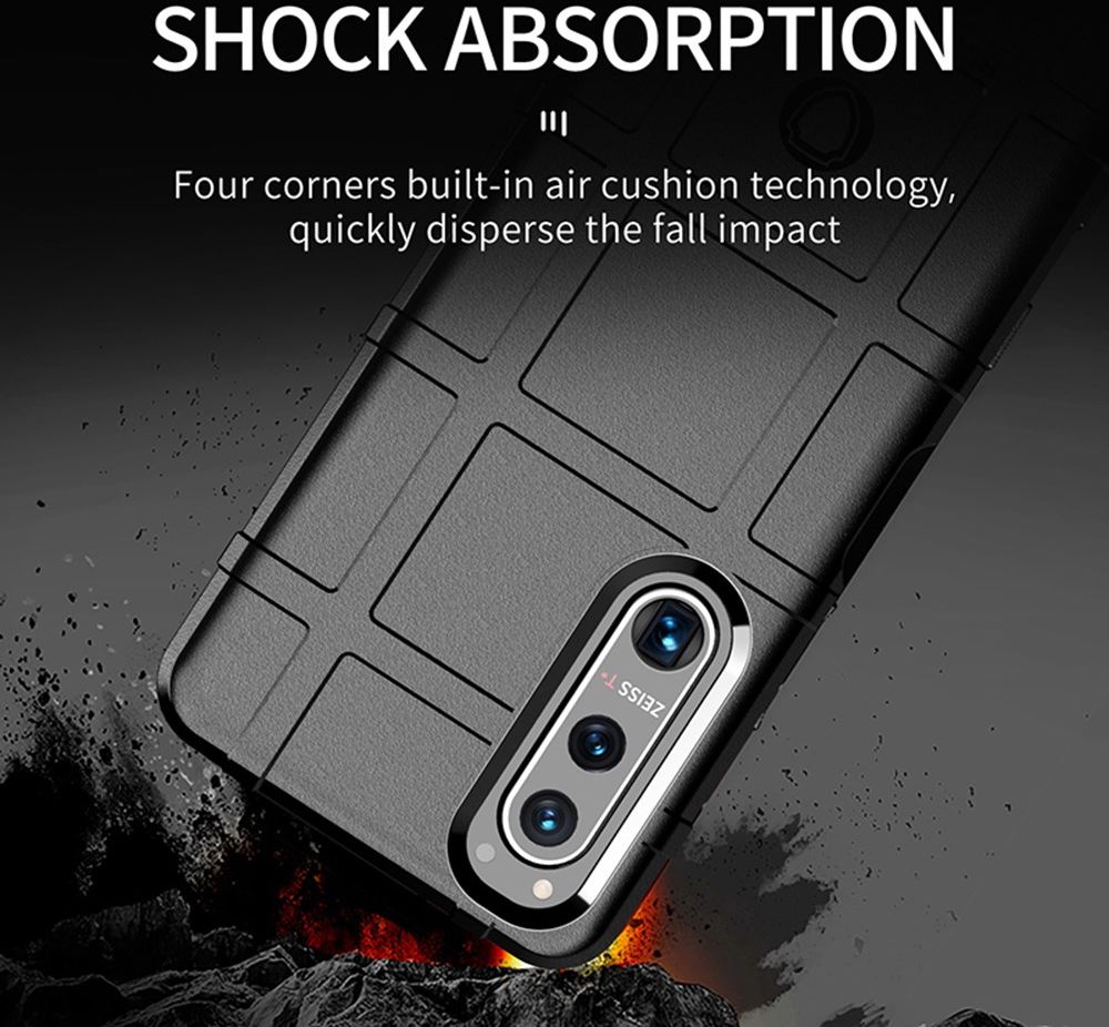 Sony Xperia 5 III Hoesje Shock Proof Rugged Shield Back Cover Grijs afbeelding 2