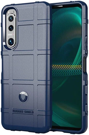 Sony Xperia 5 III Hoesje Shock Proof Rugged Shield Back Cover Blauw afbeelding 1