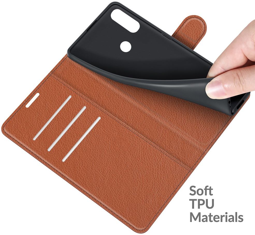 Motorola Moto E7(i) Power Hoesje Wallet Book Case Kunstleer Bruin afbeelding 6