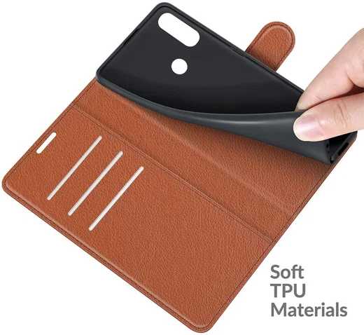 Motorola Moto E7(i) Power Hoesje Wallet Book Case Kunstleer Bruin afbeelding 6