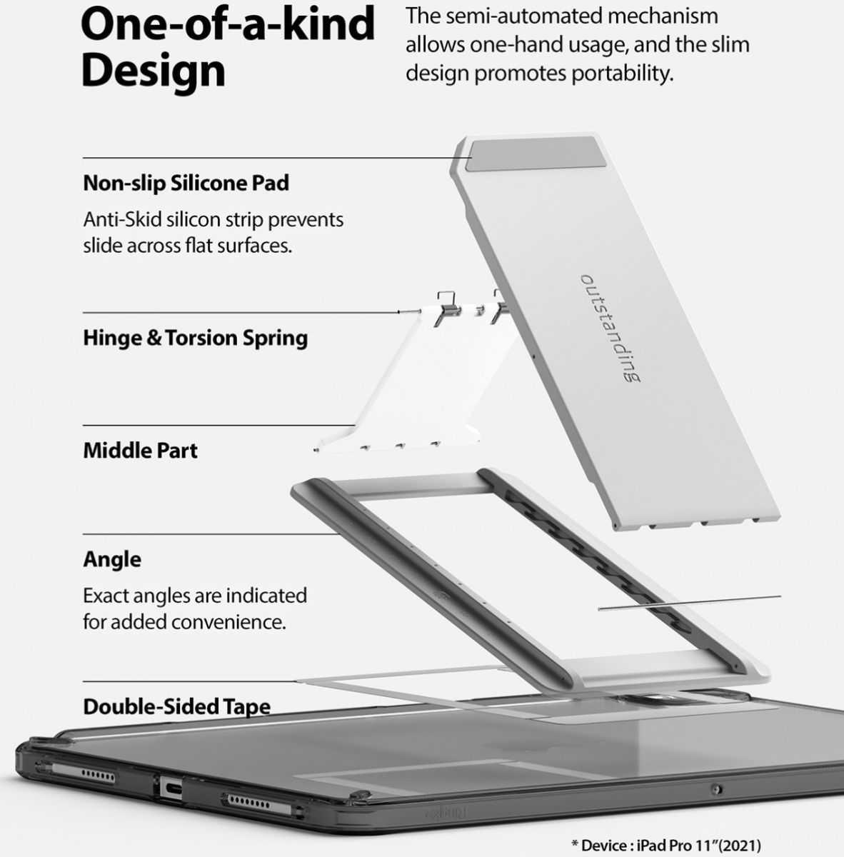 Ringke Fusion Apple iPad Pro 11 Hoes + Outstanding Transparant Zwart afbeelding 8