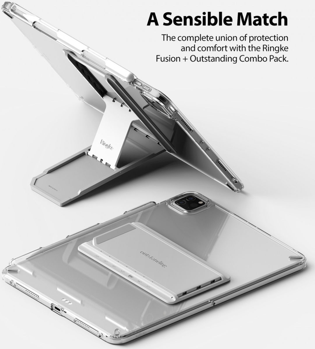 Ringke Fusion Apple iPad Pro 11 Hoes + Outstanding Transparant Zwart afbeelding 9