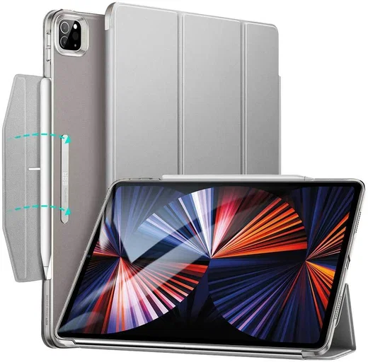ESR Ascend Apple iPad Pro 12.9 2021 Hoes Tri-Fold Book Case Grijs afbeelding 1