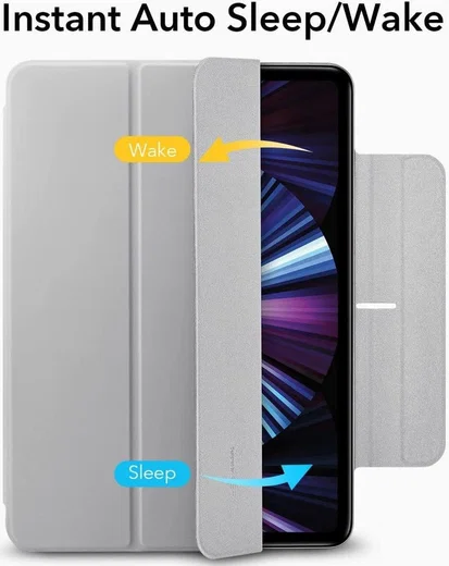 ESR Rebound Slim Apple iPad Pro 11 (2020/2021) Hoes Tri-Fold Zilver afbeelding 6
