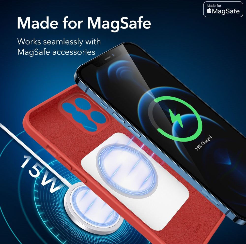 ESR Cloud Soft Apple iPhone 12 Pro Hoesje voor MagSafe Rood afbeelding 5