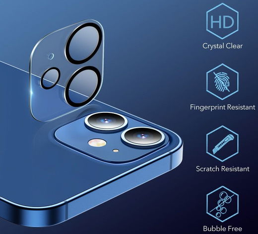 ESR Apple iPhone 12 Camera Lens Protector 2-Pack Zwart afbeelding 7