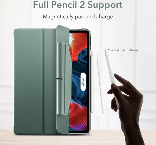 ESR Ascend Apple iPad Pro 12.9 2021 Hoes Tri-Fold Book Case Groen afbeelding 5