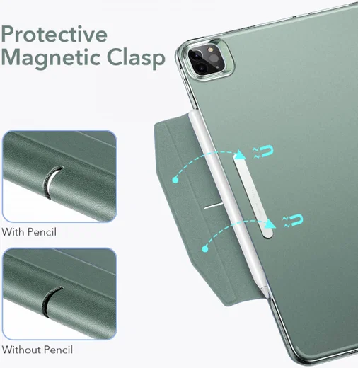 ESR Ascend Apple iPad Pro 12.9 2021 Hoes Tri-Fold Book Case Groen afbeelding 7