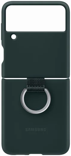 Origineel Samsung Galaxy Z Flip 3 Hoesje Silicone Cover met Ring Green afbeelding 2