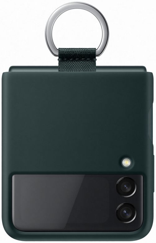 Origineel Samsung Galaxy Z Flip 3 Hoesje Silicone Cover met Ring Green afbeelding 1