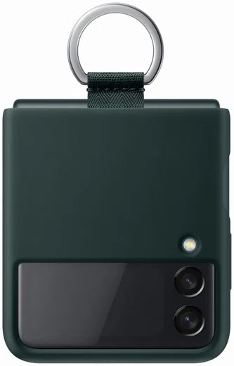 Origineel Samsung Galaxy Z Flip 3 Hoesje Silicone Cover met Ring Green afbeelding 1