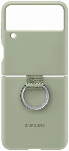 Origineel Samsung Galaxy Z Flip 3 Hoesje Silicone Cover met Ring Groen afbeelding 2