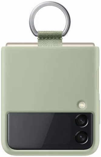 Origineel Samsung Galaxy Z Flip 3 Hoesje Silicone Cover met Ring Groen afbeelding 1