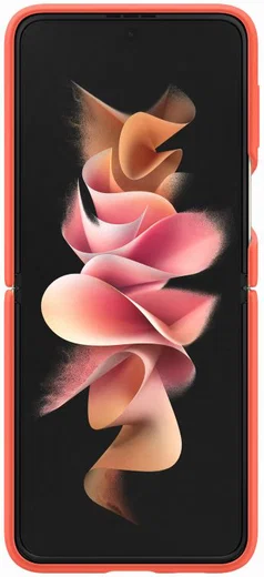 Origineel Samsung Galaxy Z Flip 3 Hoesje Silicone Cover met Ring Rood afbeelding 5