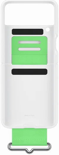 Origineel Samsung Galaxy Z Flip 3 Siliconen Hoesje met Band Wit afbeelding 5