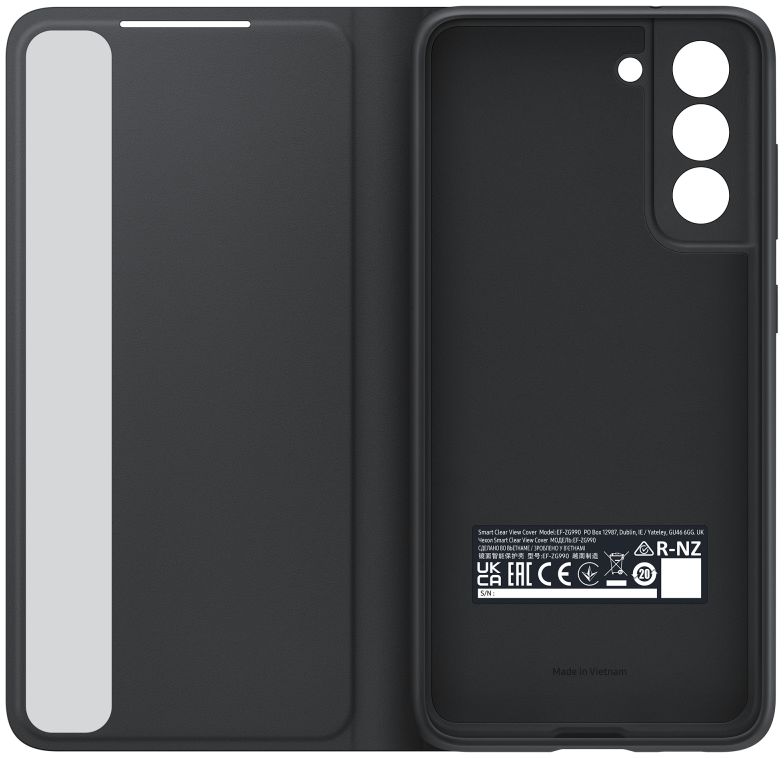 Origineel Samsung Galaxy S21 FE Hoesje Smart Clear View Cover Zwart afbeelding 4
