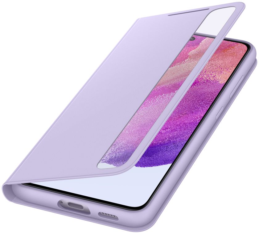 Origineel Samsung Galaxy S21 FE Hoesje Smart Clear View Cover Paars afbeelding 1