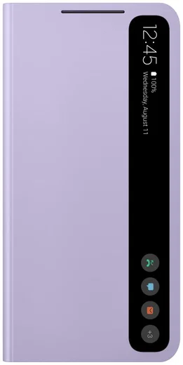 Origineel Samsung Galaxy S21 FE Hoesje Smart Clear View Cover Paars afbeelding 2
