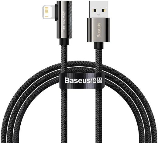 Baseus Legend Series USB naar Apple Lightning Kabel 2.4A Zwart 1M afbeelding 1