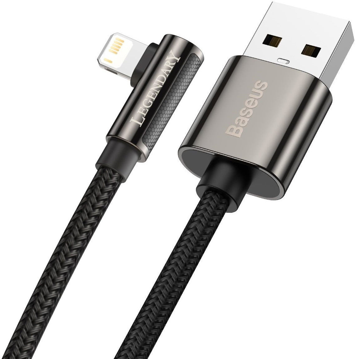 Baseus Legend Series USB naar Apple Lightning Kabel 2.4A Zwart 1M afbeelding 3