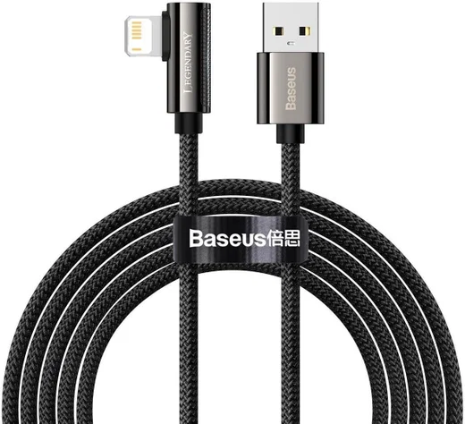 Baseus Legend Series USB naar Apple Lightning Kabel 2.4A Zwart 2M afbeelding 1