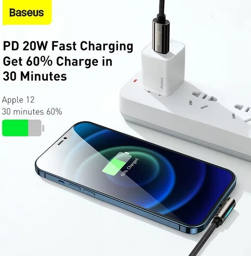 Baseus Legend Series USB-C naar Apple Lightning Kabel 20W Zwart 2M afbeelding 3