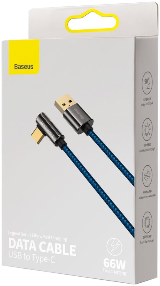 Baseus Legend Series USB naar USB-C Kabel 66W Blauw 1M afbeelding 12