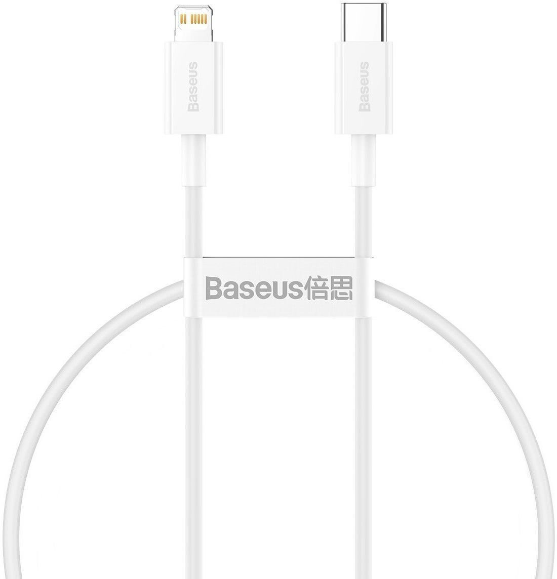 Baseus Superior USB-C naar Apple Lightning Kabel PD 20W Wit 0.25 Meter afbeelding 2